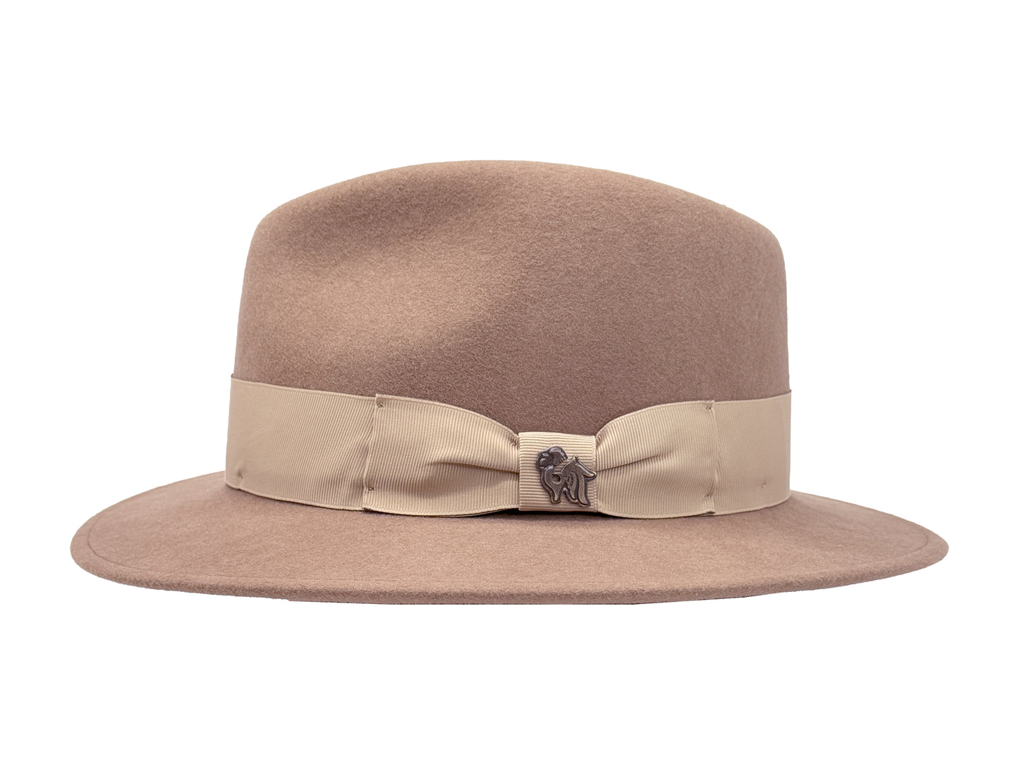 Charles men's wool felt fedora in khaki, side view
