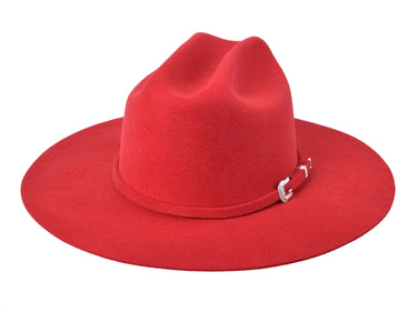 Shear women's western wool felt hat in red, front view