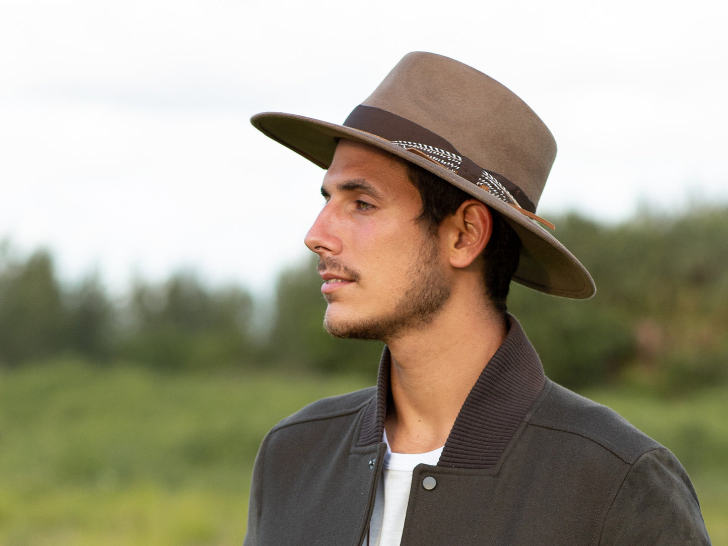 Hat Outdoor merino wool felt Saggy