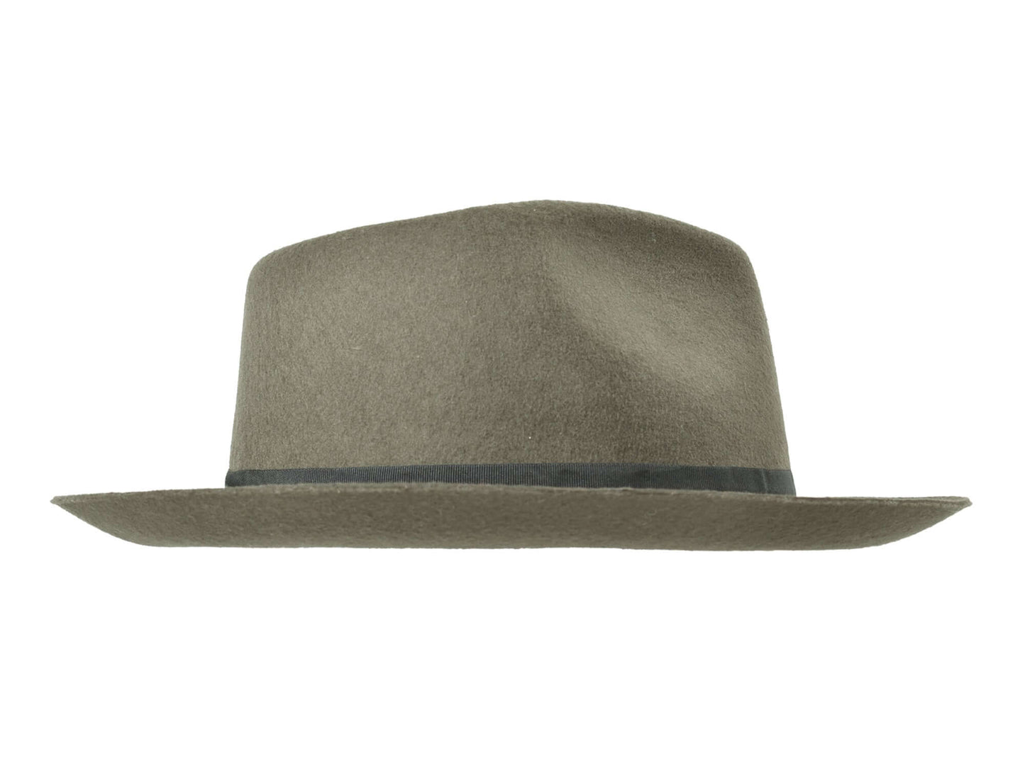 Grey Fedora Merino Wool Felt with black band, showcasing timeless elegance and modern style.