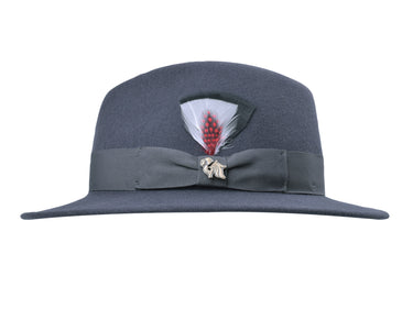 Charles men's wool felt fedora in dark grey, side view