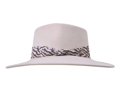 City Jungle women's wool felt wide-brim hat in cream - side view