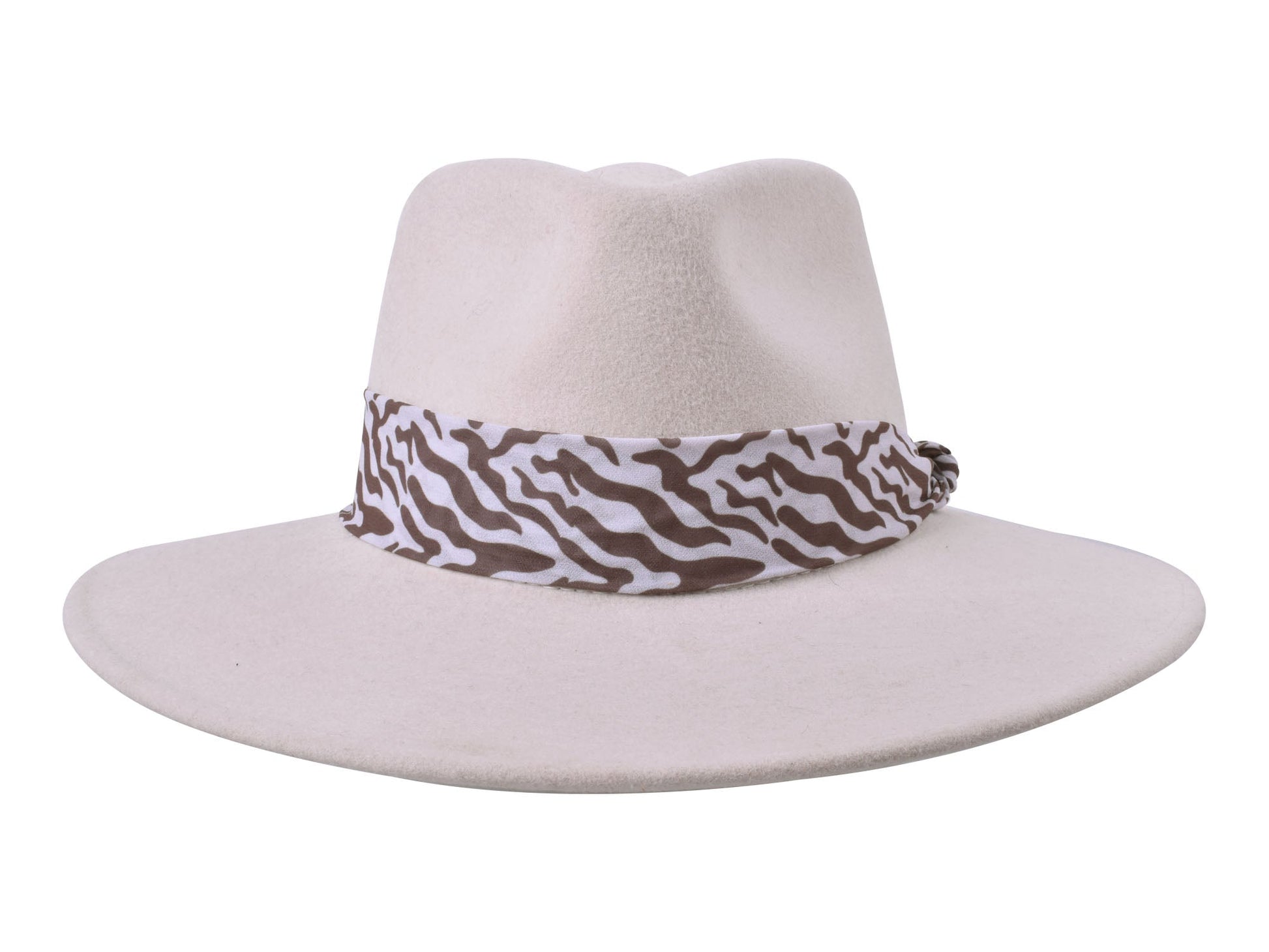 City Jungle women's wool felt wide-brim hat in cream - front view
