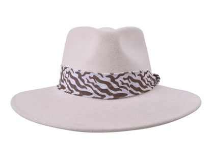 City Jungle women's wool felt wide-brim hat in cream - front view