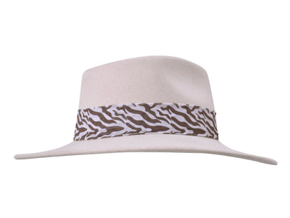 City Jungle women's wool felt wide-brim hat in cream - right side view