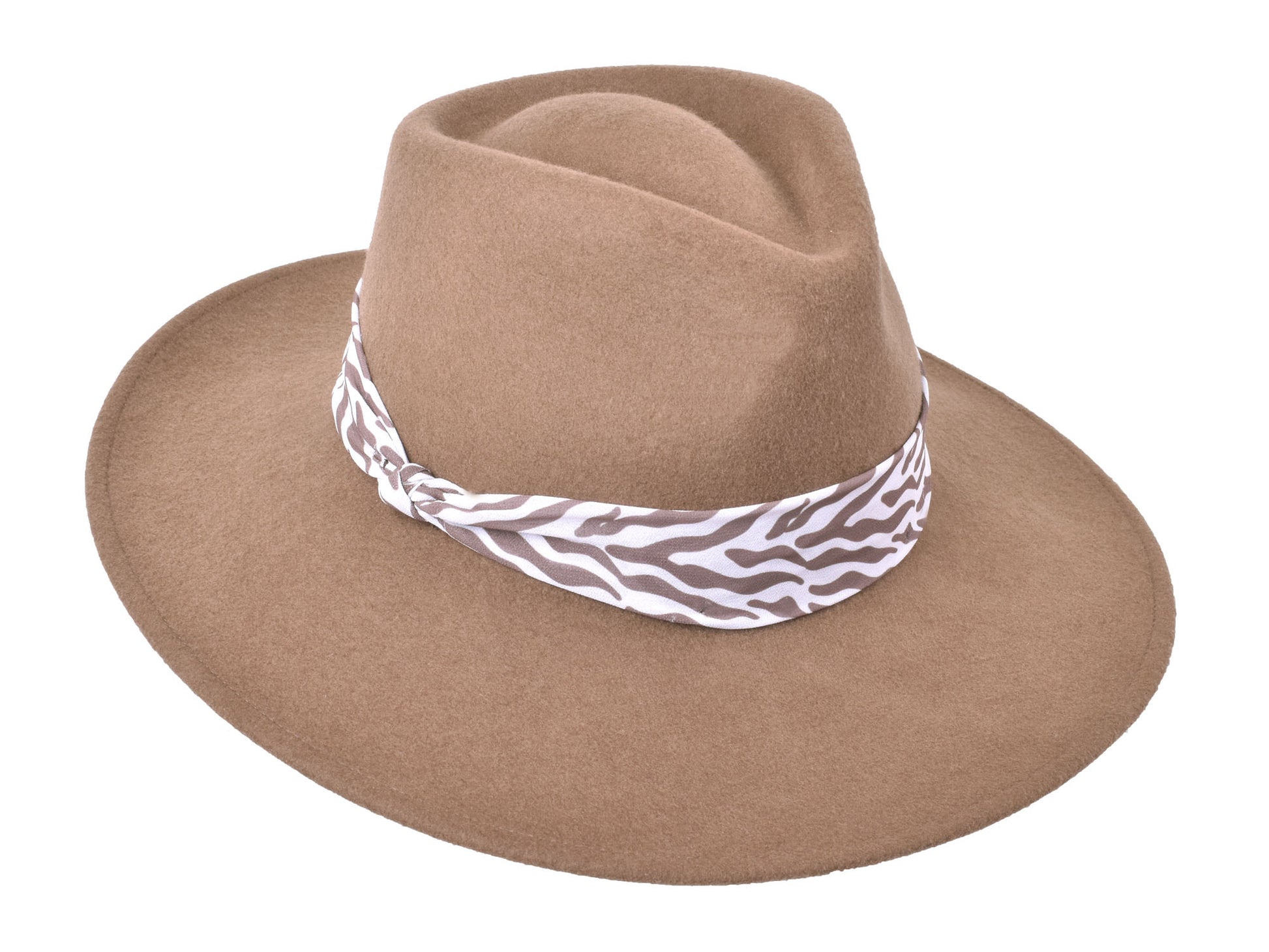 City Jungle women's wool felt wide-brim hat in tobacco, front view