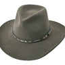 Coltrane wool felt fedora in moss, front view