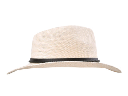 Elegant Shade Panama Hat Bigalli top view handwoven crown detail