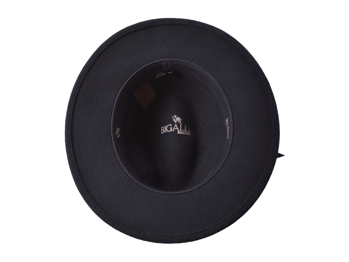 Grace women's wool felt hat in black, center dent crown detail