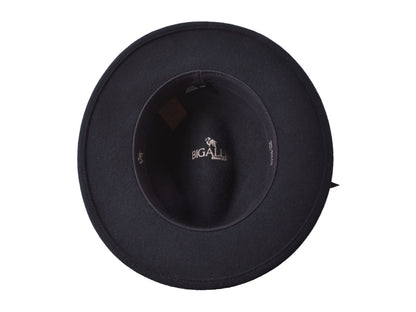 Grace women's wool felt hat in black, center dent crown detail