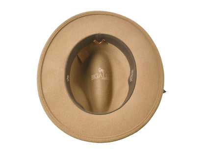 Grace women's wool felt hat in camel, center dent crown detail