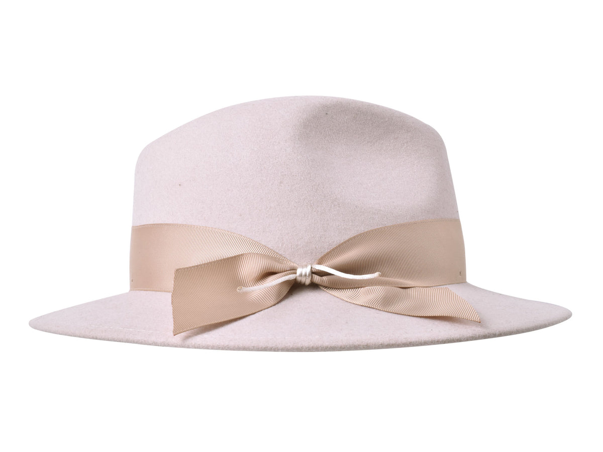 Grace women's wool felt hat in cream, side view