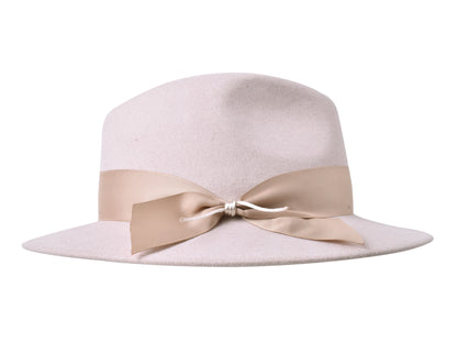 Grace women's wool felt hat in cream, side view