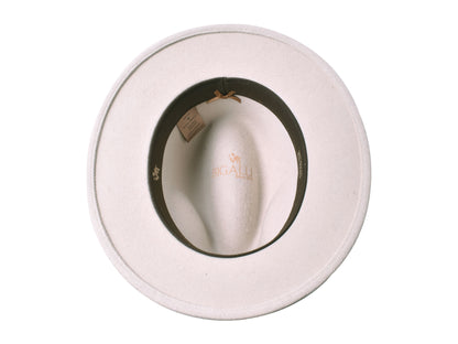 Grace women's wool felt hat in cream, center dent crown detail