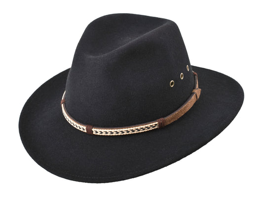 Outdoor Merino Wool felt hat Scout Black