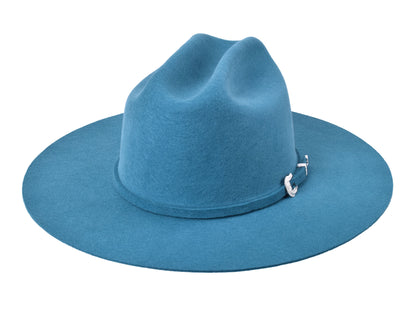 Shear women's western wool felt hat in teal, front view