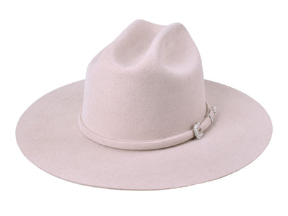 Shear women's western wool felt hat in cream, front view