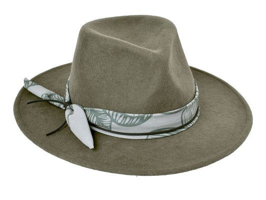 Wool felt hat rain Forest green