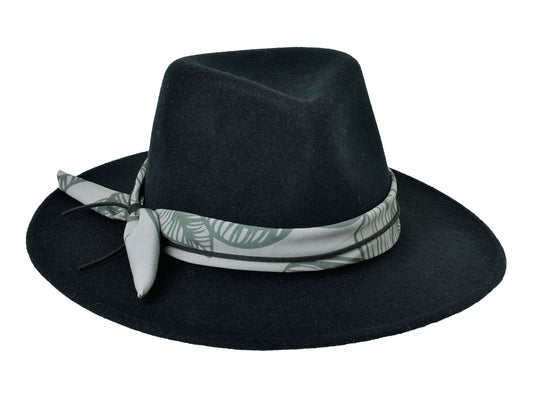 Wool felt hat rain Forest black