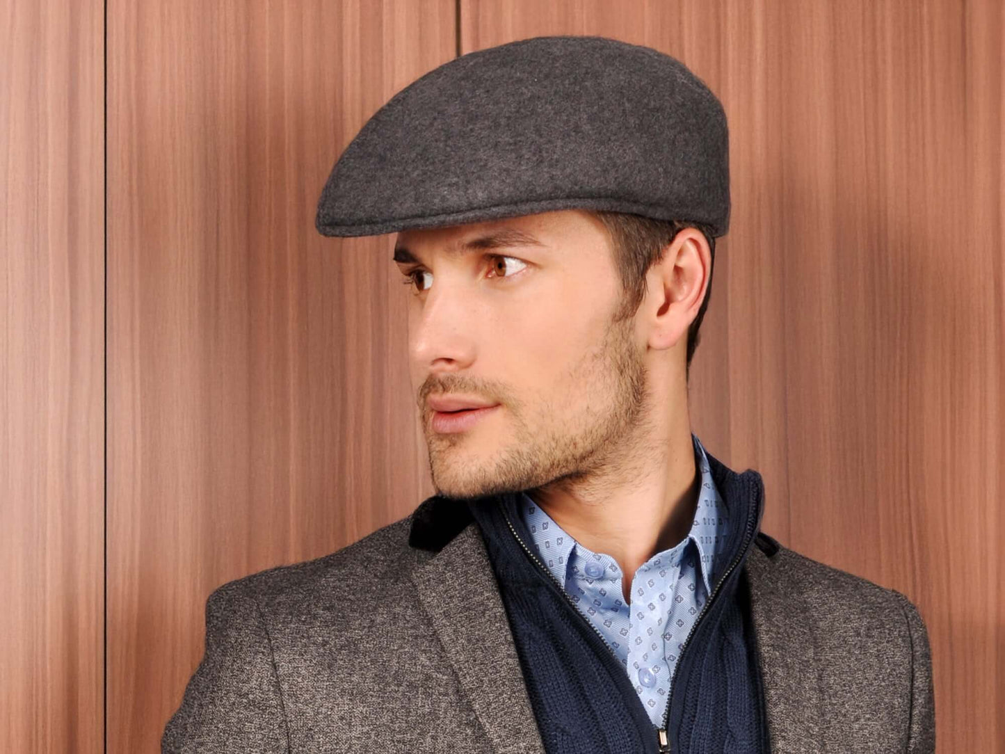 Wool Felt Ivy Cap Hat classic men’s flat cap by Bigalli
